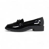 Hluna Mocasines con tacón bajo efecto CHAROL  Negro Rojo Vino y blanco - Detalle de LAZO - Elegancia - Mocasines planos Zapatos planos efecto Charol - 5301 - details 5