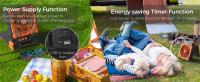 Ventilador solar de camping-Ventilador recargable a Pilas, 18 horas de funcionamiento Máximo, 4 velocidades, temporizador de 8 horas, ventilador De Mesa portátil ajustable en 90 ° para huracanes, apagones, uso en exteriores - details 2