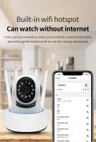 Cámara de vigilancia IP WiFi con visión nocturna, notificaciones en tiempo real, compatible con tarjeta SD, detección y seguimiento de movimiento (blanca) - details 1