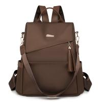 Mochila Antirrobo para Mujer - Elegant Bolso de Viaje y Comunicación de Nylon Bicolor with Correas Ajustables, Gran Capacidad, Diseño Blanco y Marrónes, Herrajes en Tono Dorado, Mochipa para Viajes - details 4