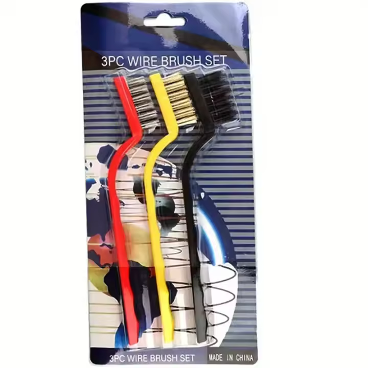 Set De 3 Piezas De Cepillos De Limpieza De Acero Inoxidable De 7 Pulgadas Para Eliminar Rusticidad Y Burdeza Herramienta De Pulido Para Metal - 1