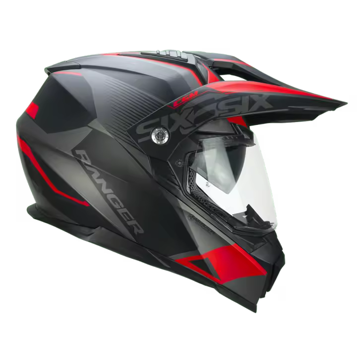 Casco Trail CGM 666G Twin Ranger - Negro Rojo + Pinlock antivaho. - 1