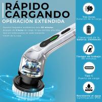 4Family Club-Cepillo Limpieza Hogar Eléctrico, Fregadora Giratoria Eléctrica, 9 en 1, Inalámbrico 360,Limpieza Ducha Baño Cocina Coche, Mango Extensible (137 cm), Ajuste 2 Velocidades, Máxima Potencia - details 0