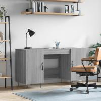 vidaXL Escritorio madera de ingeniería roble marrón 140x50x75 cm en color Marrón roble/Blanco/Roble Sonoma y más | estructura resistente ideal para salón dormitorio o estudio - details 4