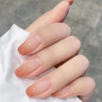 ARTAUG 24pcs Uñas Postizas De Seda Rosa Brillante Estilo Elegante Medio Cuadrado Para Mujeres Elegantes Uñas Postizas Cubiertas Por Encima - details 12