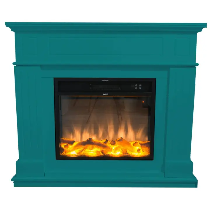 Chimenea Electrica De Pie 1500W Pienza Turquesa Sined - 1