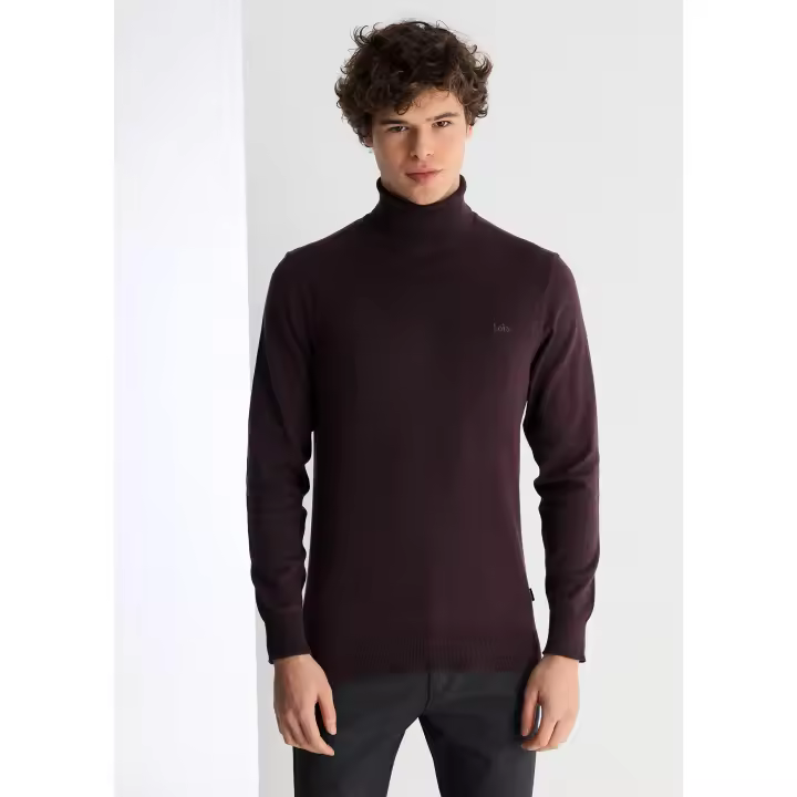 LOIS JEANS - Jersey básico cuello cisne con el logo bordado - 1