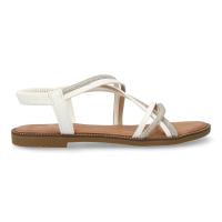 PuntoSalao Sandalias planas cómodas mujer tiras color blanco TF2509 - details 3