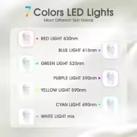 Máscara De Belleza LED Para Cara Con Terapia De Luz Roja Y 7 Colores Dispositivo De Cuidado De La Piel Rejuvenecimiento Antiarrugas Blanqueamiento Elevación Uso Doméstico - details 2