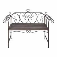 vidaXL Banco de jardín de acero marrón envejecido 132 cm - details 1