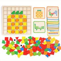 Juego De Rompecabezas Geométrico 3D De Madera Para Niños 120 Piezas Montessori Educativo Para El Desarrollo Temprano De La Niñez - details 2