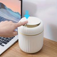 Mini Papelera De Escritorio Con Tapa Organizador De Basura Botella De Agua Ecológica Hecha De Plástico Duradero Para Dormitorio Y Oficina - details 3