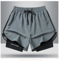 Shorts Deportivos De Verano Negro Sólido Casual Para Hombres Pantalones Cortos Secado Rápido Con Bolsillo Oculto Moda Deportiva - details 5