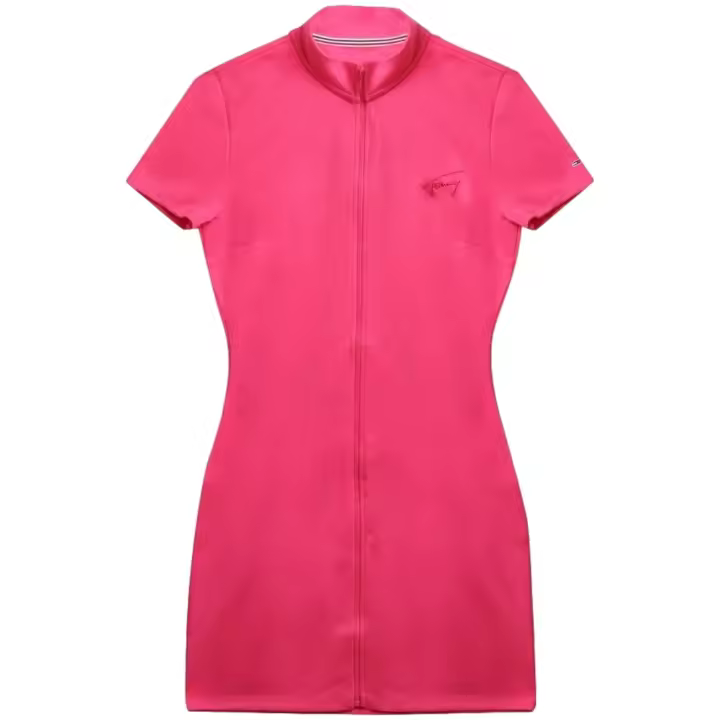 Vestido Tommy Jeans Signature Bodycon para mujer en color rosa - 1