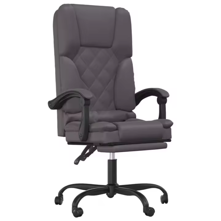 Silla de Oficina reclinable masaje Cuero sintético Gris - 1