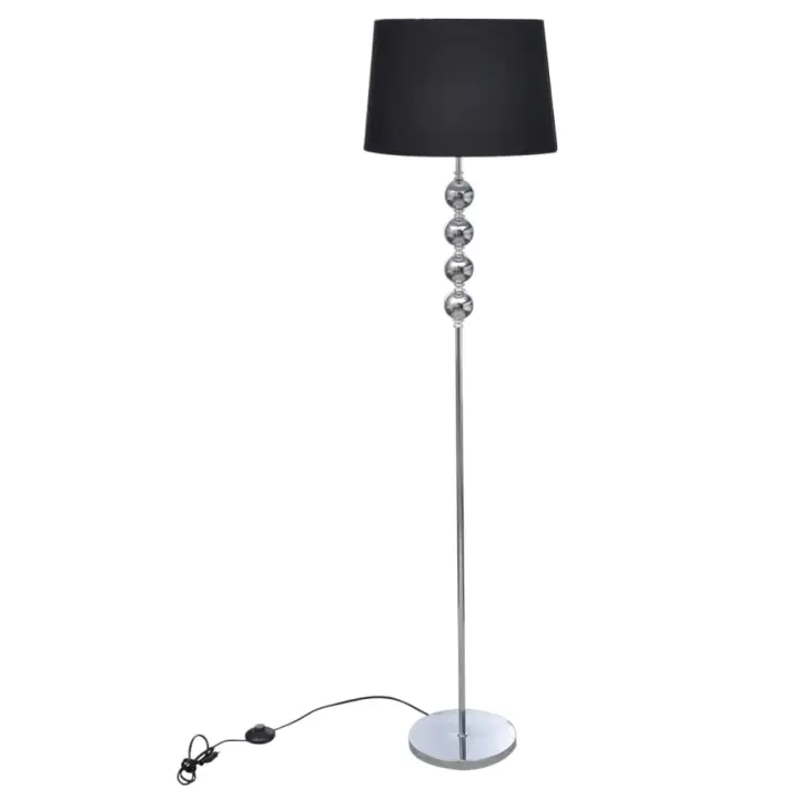 vidaXL Lámpara de Pie con Pantalla de Tela y Soporte de Metal Luz Suelo Color Blanco,  Negro, y mas - 1
