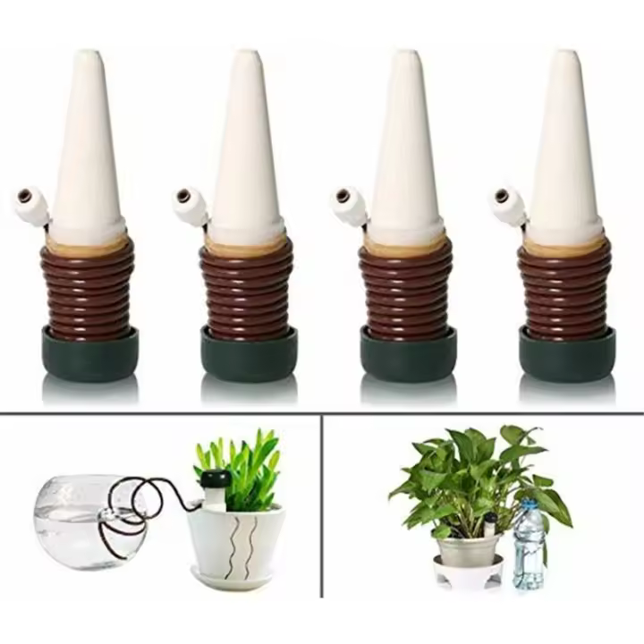 Kit de Riego por Goteo de 4 piezas, Riego automático de Plantas de Cerámica para Jardín, Hogar, interior y exterior - 1