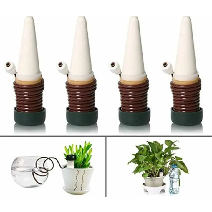 Kit de Riego por Goteo de 4 piezas, Riego automático de Plantas de Cerámica para Jardín, Hogar, interior y exterior - 1