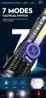 Linterna Táctica LED De Alta Potencia Recargable Con Zoom Telescópico Y Batería Integrada Para Camping Luz De Emergencia Con Distancia De Iluminación De 100-200 M - details 6