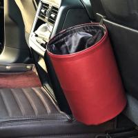 Bandeja De Basura Plegable Para Coche Organizador De Residuos Impermeable Almacenamiento Interior De Coche Y Autobús Material De Cuero PU Forma Redonda - details 5