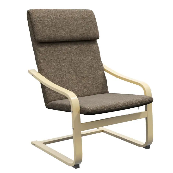 HOMCOM Silla relax , silla de comedor, sillón relax con almohada, sillón reclinable, silla giratoria con LeInenoptik para sala de estar, 65 x 69 x 98 cm, marrón - 1