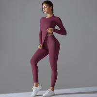 Conjunto De Yoga Deportivo Transpirable Y Estirable Con Control De La Panza Y Modelador Leggings De Glúteos Slimming Top Activo Para Gimnasio - details 45
