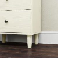 HOMCOM Cómoda con 3 Cajones Cómoda de Dormitorio Estrecha con Estantes Abiertos Anti-vuelco Cajonera Alta para Salón Pasillo 47x29x95 cm Blanco Veteado - details 3