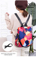 Mochila Multifuncional Antirrobo de Gran Capacidad Estilo Floral Correa de Hombro Arcuada - details 14