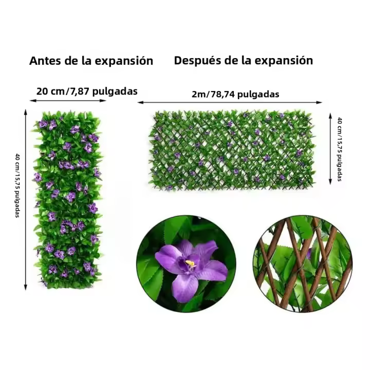 Valla De Privacidad Artificial De Hoja Expandible Para Jardín Trasero Balcones Paisajismo Exterior Panel De Valla - 1