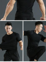 Camiseta De Compresión Para Hombre Fitness Entrenamiento Correr Quick Drying Manga Corta Deporte Camiseta De Gimnasio - details 6