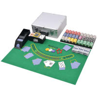 vidaXL Juego combinado póker/blackjack con 600 fichas láser aluminio - details 0