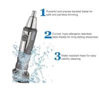 Cortapelos Nariz y Orejas Profesional Amazonbasics | Cuchillas de Acero Inoxidable | Resistente Al Agua - details 2