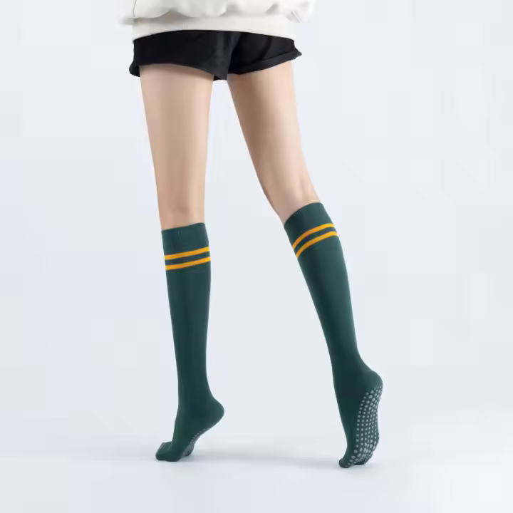 Calcetines De Yoga Para Mujer Antideslizantes Con Rayas Algodón Fitness Zumba Aeróbicos Pilates Deportes Interior Talla Calf-High - 1