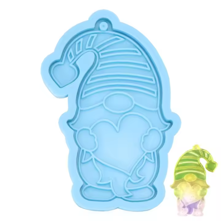 Molde De Epoxy Resina Para Elfos De Jardín Navideños Muñecos Sin Cara Para Colgantes Y Llaveros Herramienta De Artesanía DIY Color Azul - 1