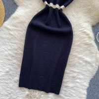 Vestido Elegante REALEFT Para Mujer V-Neck Sin Mangas De Encaje Colorbloqueado Ajustado Rodillera De Verano Nuevo 2025 - details 4