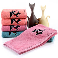 Juego De Toallas Para Niños De Bambú Con Bordado De Gato Tamaño 34x76cm Toallas De Baño De Viaje Desechables Máquina Lavables Absorbentes Para Rostro Y Manos - details 6