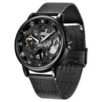 Reloj Mecánico De Pulsera Masculino Winner Acero Inoxidable Transparente Esqueleto Hollow Clásico Delgado Marca De Lujo Top - details 5