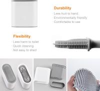 Escobillas y Portaescobillas de Inodoro, Cepillo y Soporte para WC, Silicona, Blanco - details 3