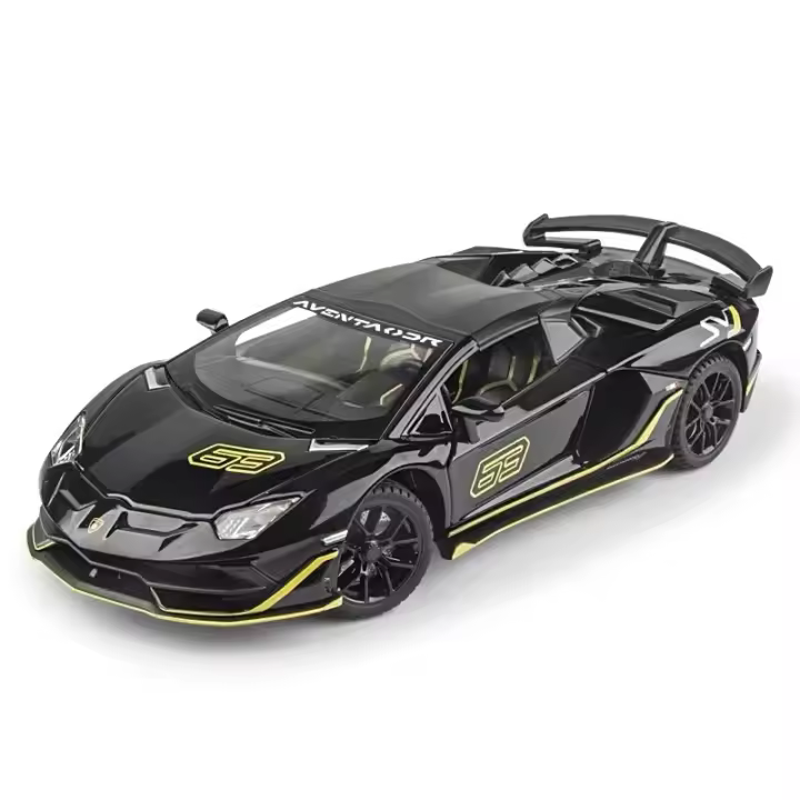 Coche De Juguete a Escala 1/24 Lambor Aventador SVJ63 En Aleación Con Sonido Luz Y Retroceso Para Niños Y Coleccionistas - 1