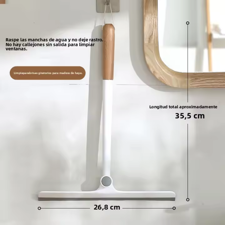 Cepillo De Limpieza Con Mango De Silicona Y Mopa Para Piso Y Ventanas Cabeza Flexible Para Baño Y Cocina Herramienta Doméstica - 1