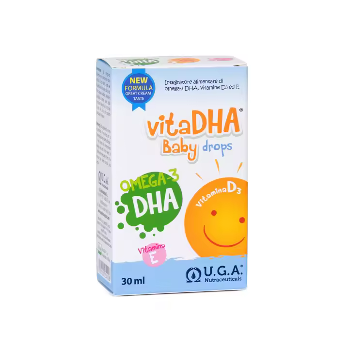 VitaDHA®Baby drops | 100 mg/ml de DHA vegetal LifesDHA y Vitamin D3 para bebés (0-12 meses) | Omega-3 vegetal formulado específicamente para neonatos | DHA puro extraído por microalgas | Sabor a Leche/NATA | Botella de 30 ml (1 MES) con gotero. - 1