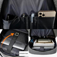 Mochila Multifuncional con Conexión Lateral para Cargador y Teléfono Diseño Empresarial Sencillo Dimensiones 41x29x12cm Mochila de Negocios Elegante y Práctica para Viajes y Uso Diario - details 5