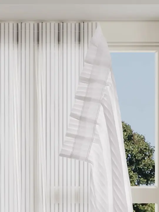 Divisoria De Cortina De Bambú Blanco Sin Perforación Instalación Sencilla Para Sala Y Dormitorio Ventanas Con Protección Contra El Viento - 1