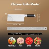 Cuchillo de Cocina Profesional de Acero Inoxidable - Cuchillo de Carnicero de Alta Resistencia con Hoja de Espiga Completa - Ideal para Cortar Carnes con Hueso - Cuchillo Chino de Corte Premium,M2 Tec - details 0