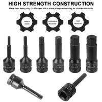 Kit De Brocas Hexagonales Para Aire 1/2 Pulgada Herramientas De Destornillador Y Destornillador De Ratchete Para Reparación De Herramientas De Impacto Y Manual - details 2