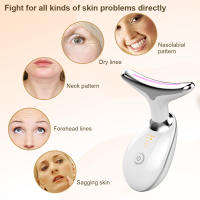 Masajeador De Lifting Facial Y Cuello EMS Con Luz Roja LED Teoría De Photon Antiarrugas Rejuvenecimiento De La Piel Ajuste De Doble Mentón - details 1