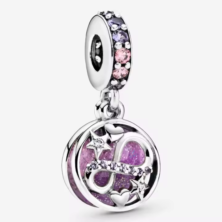 Pandora Charm de Colgante en Plata de Ley Corazones y Estrellas Eternas Brillantes 798829C01，Incluye Caja Original - 1