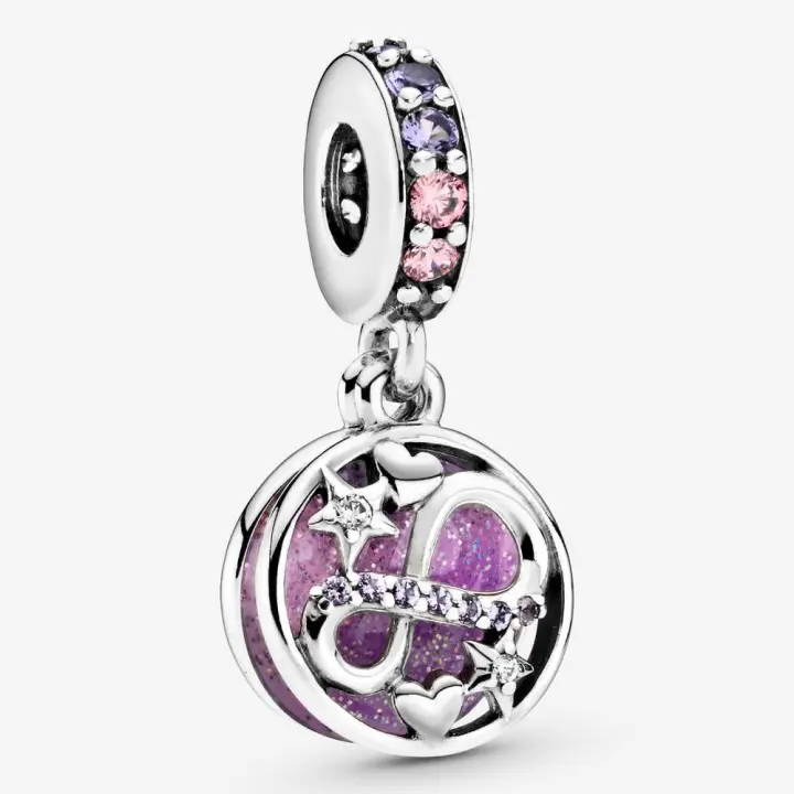 Pandora Charm de Colgante en Plata de Ley Corazones y Estrellas Eternas Brillantes 798829C01，Incluye Caja Original - 1