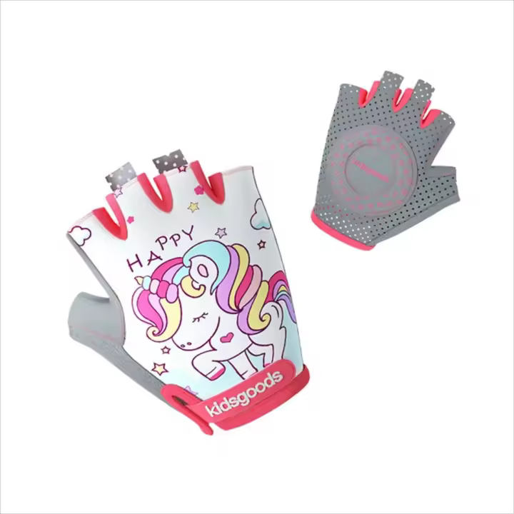 Guantes de Medio Dedo con absorción de Impacto para niños y niños, Ciclismo - 1