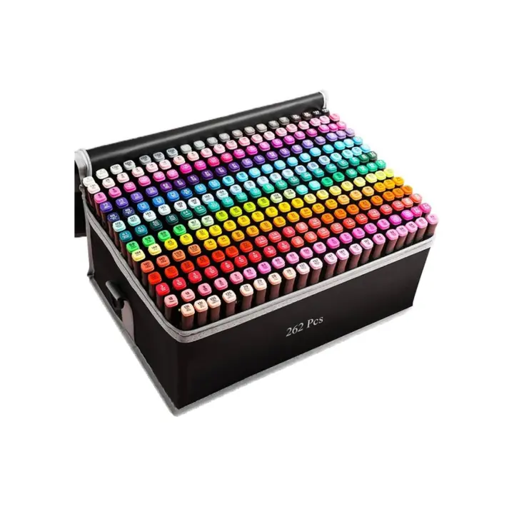 Set de Rotuladores de Doble Punta a base de alcohol - 262 Piezas con Amplia Gama de Colores para Arte, Diseño y Manualidades - 1